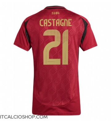 Belgio Timothy Castagne #21 Prima Maglia Femmina Europei 2024 Manica Corta